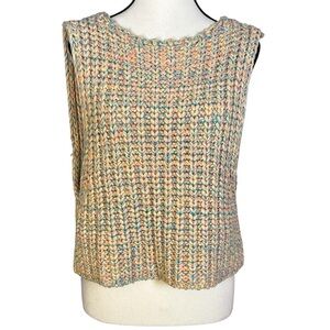 Free People Hoopla Chunky Knit Sweater Vest Tropical Fruit Combo Women’s Size XS